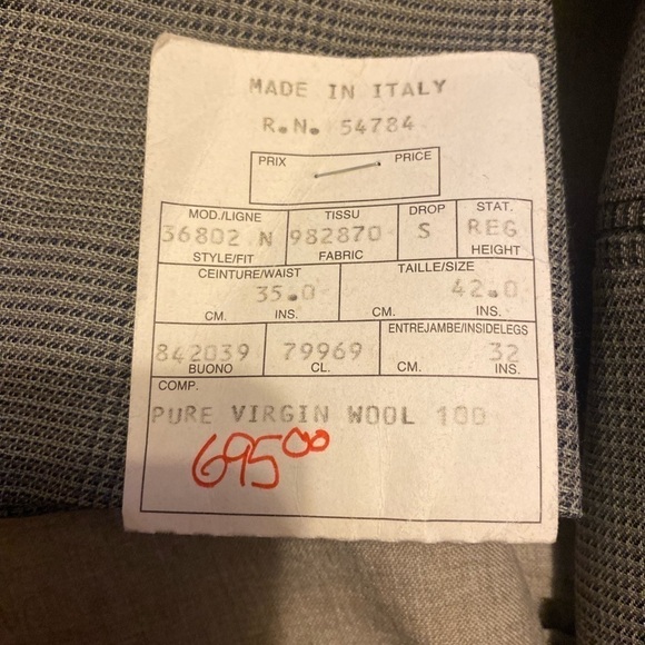 New  With tag Mani by Giorgio Armani Men' pure Virgin Wool Blazer 43 Long - Picture 7 of 14